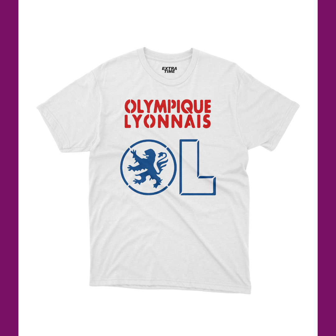 OLYMPIQUE LYONNAIS - OL RED & BLUE DESIGN T-SHIRT