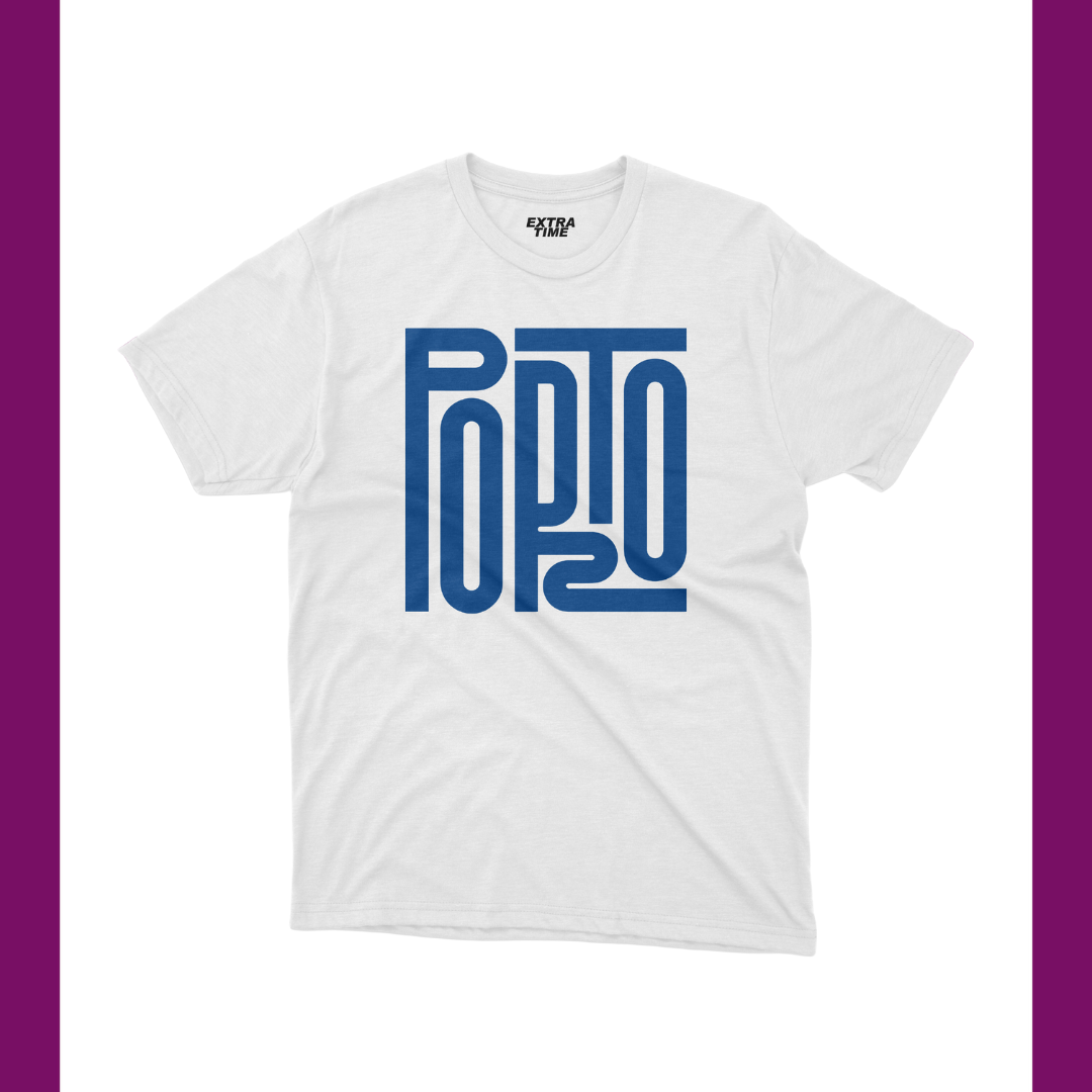 PORTO - BLUE TYPOGRAPHIC WHITE T-SHIRT