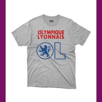 OLYMPIQUE LYONNAIS - OL RED & BLUE DESIGN T-SHIRT