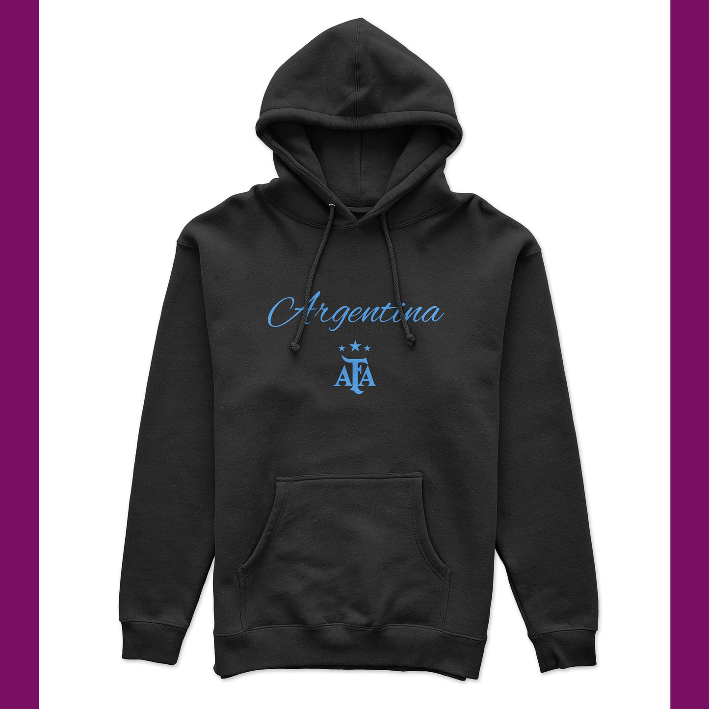 ARGENTINA HOODIE - BLACK AND BLUE